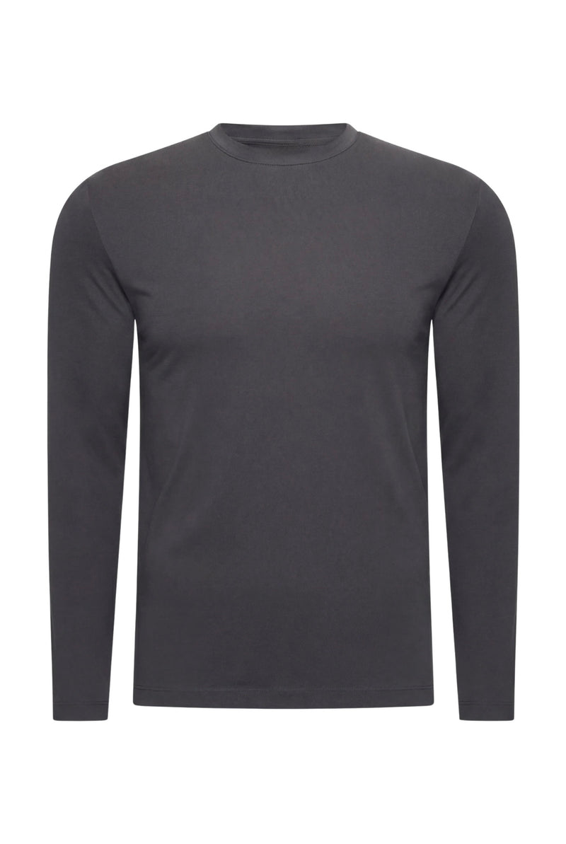 T-SHIRT À MANCHES LONGUES GRIS CAVIAR