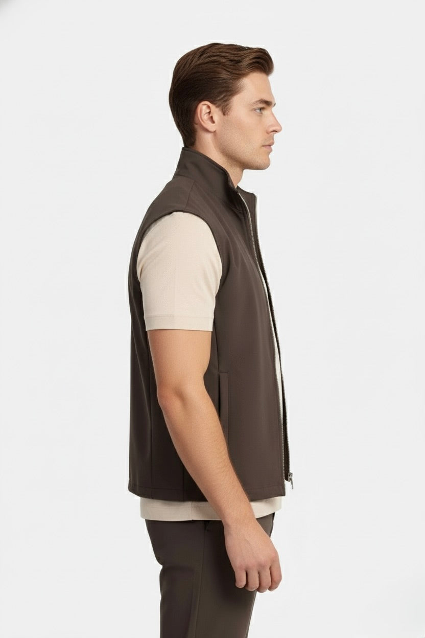 VESTE SANS MANCHE ESSENTIEL MARRON Selvé Paris