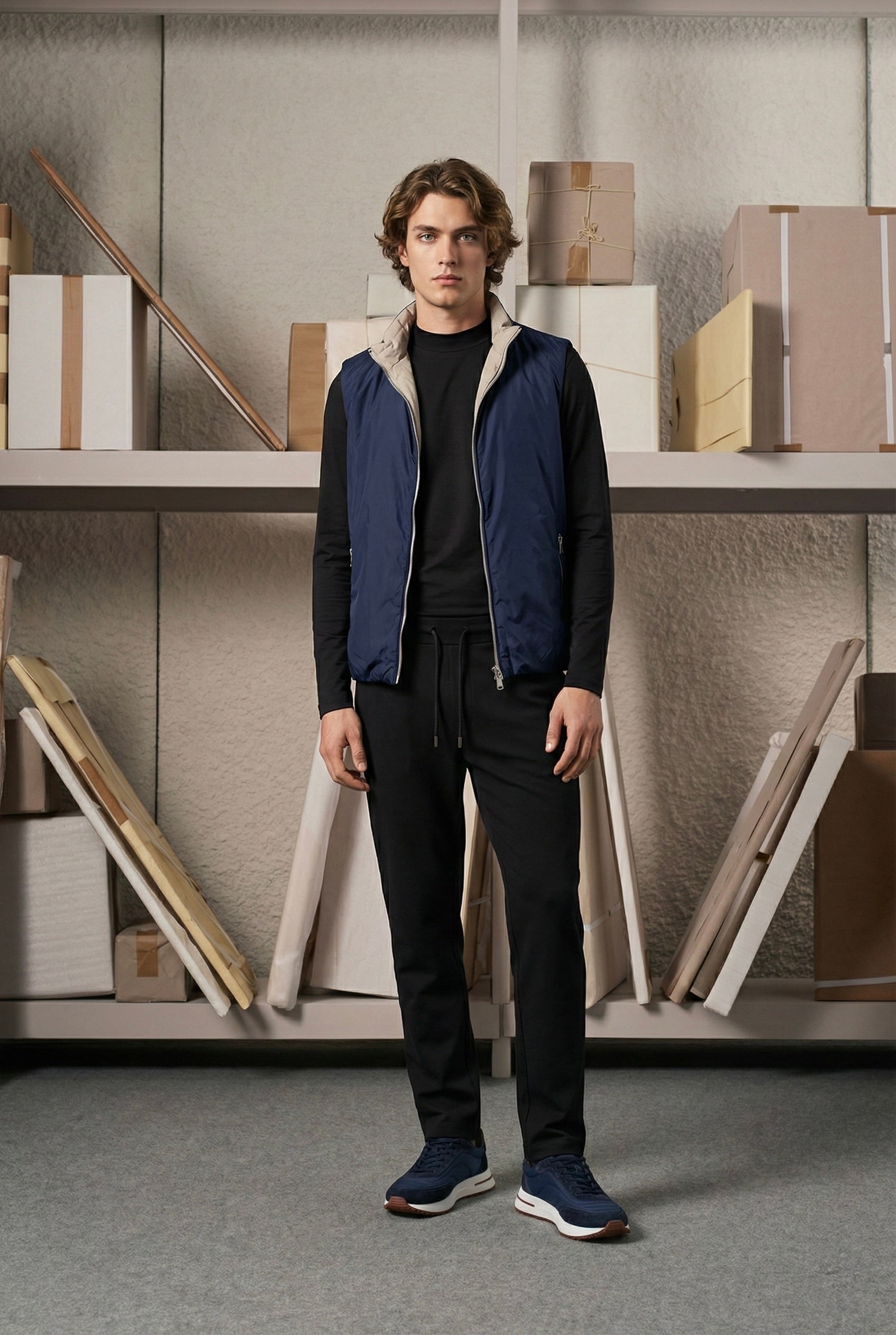 VESTE SANS MANCHE PURE BLEU MINUIT Selvé Paris