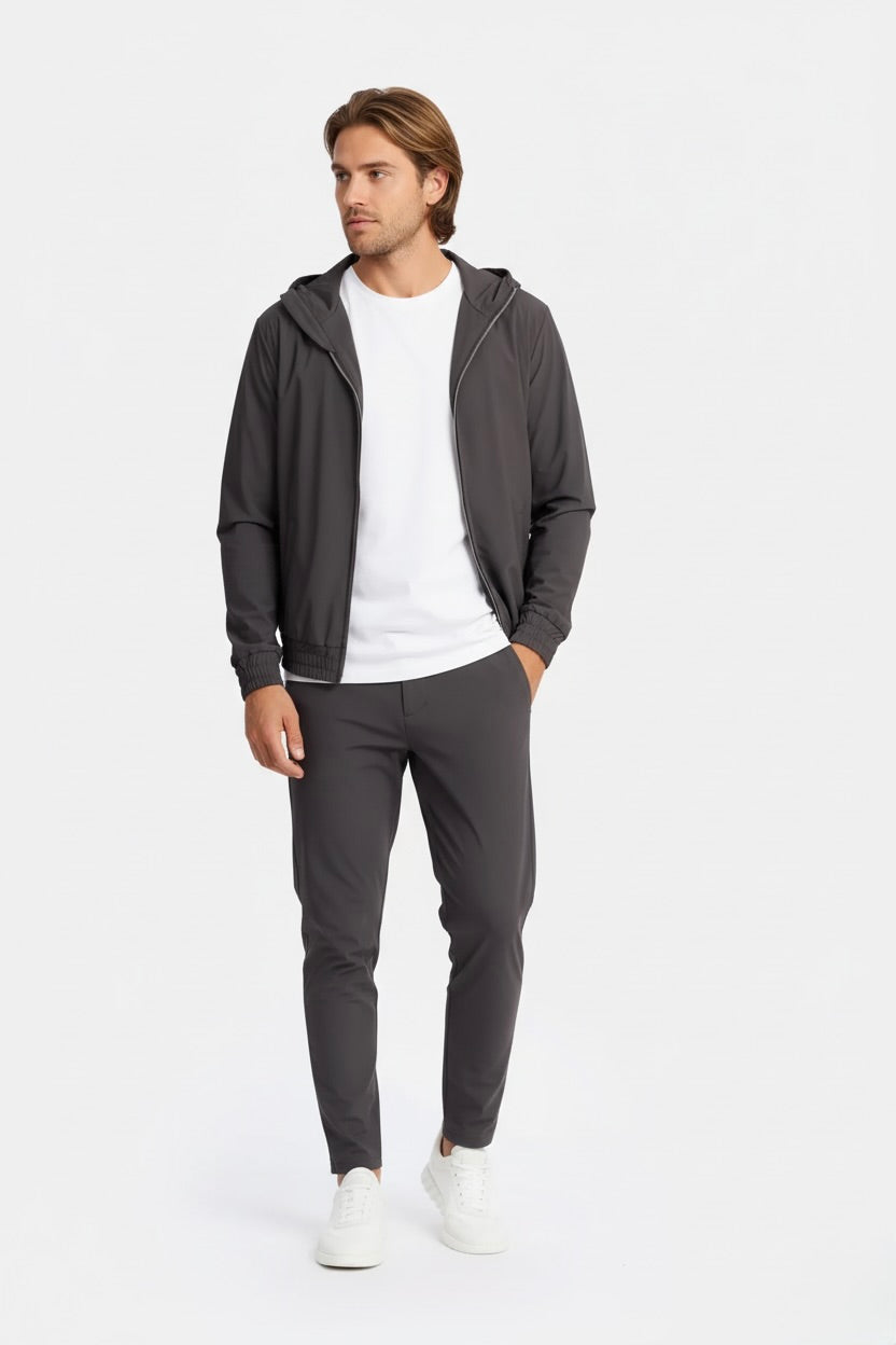 ENSEMBLE SIGNATURE À CAPUCHE GRIS PROFOND - Selvé Paris