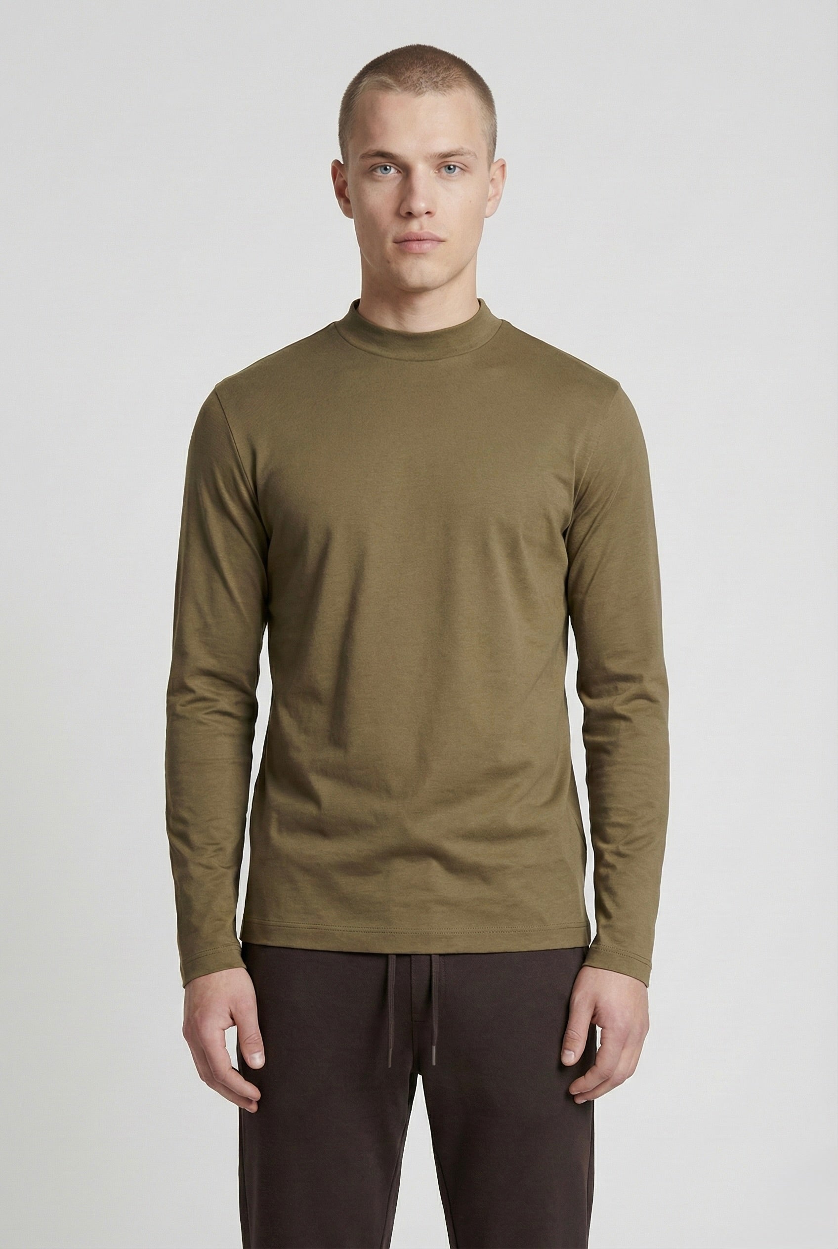 T-SHIRT ESSENTIEL OLIVE MANCHES LONGUES Selvé Paris