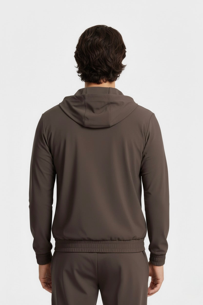 VESTE SIGNATURE À CAPUCHE MARRON Selvé Paris