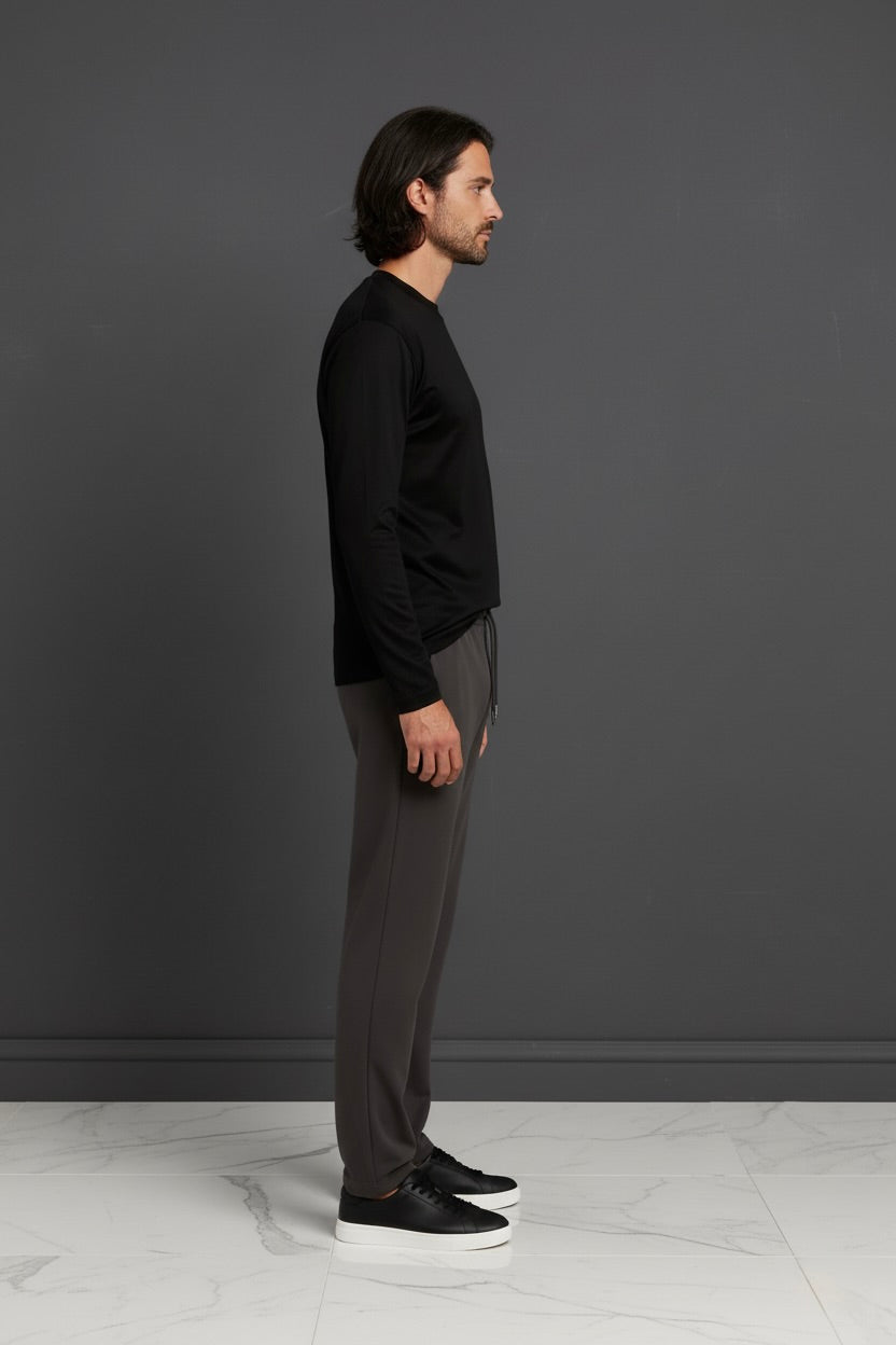 T-SHIRT ESSENTIEL NOIR MANCHES LONGUES Selvé Paris