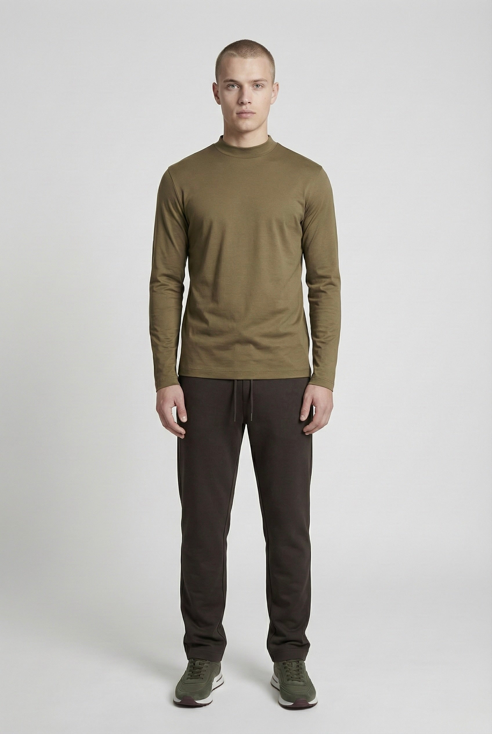 T-SHIRT ESSENTIEL OLIVE MANCHES LONGUES Selvé Paris