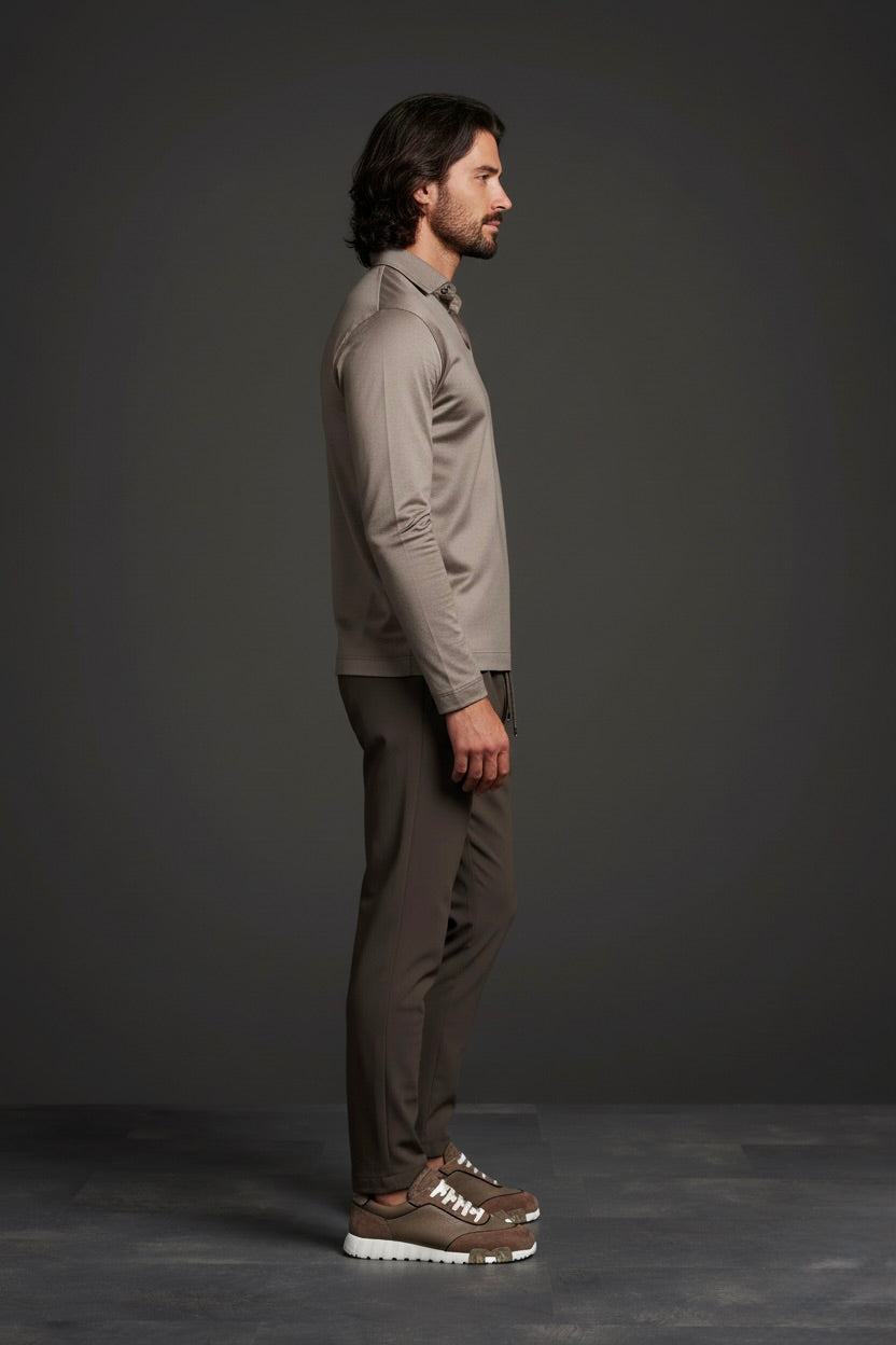 POLO ESSENTIEL MANCHES LONGUES BRUME DE SABLE Selvé Paris