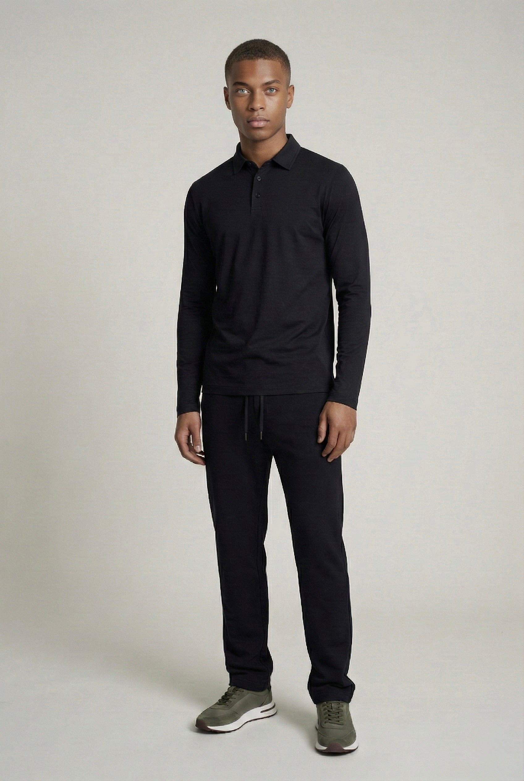 POLO ESSENTIEL MANCHES LONGUES NOIR NUIT Selvé Paris