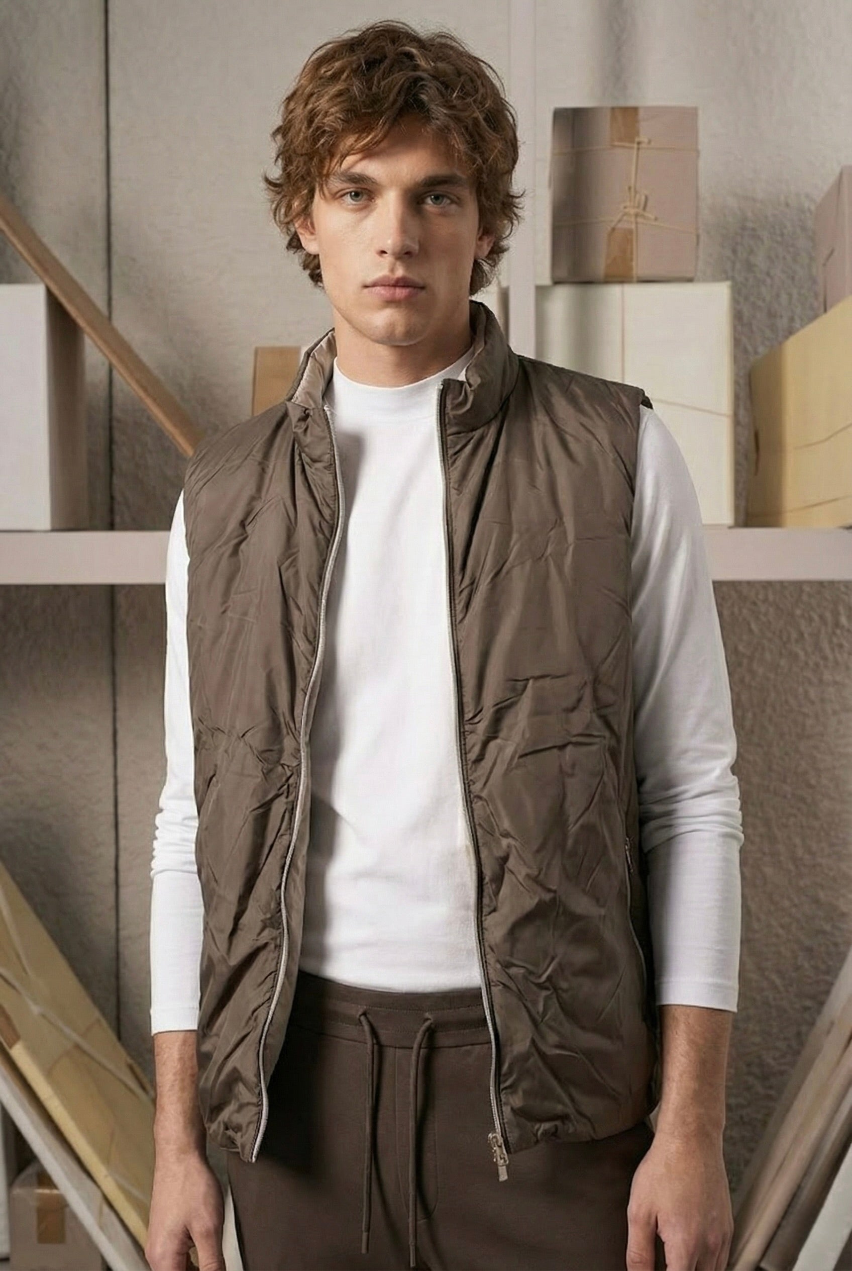 VESTE SANS MANCHE PURE TERRE DE NUIT Selvé Paris