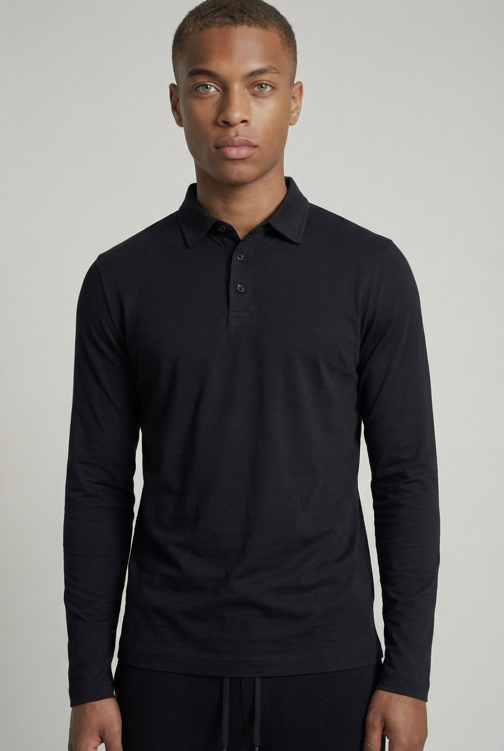 POLO ESSENTIEL MANCHES LONGUES NOIR NUIT Selvé Paris