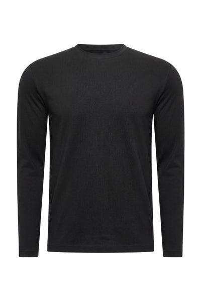 T-SHIRT À MANCHES LONGUES NOIR D'ANILINE