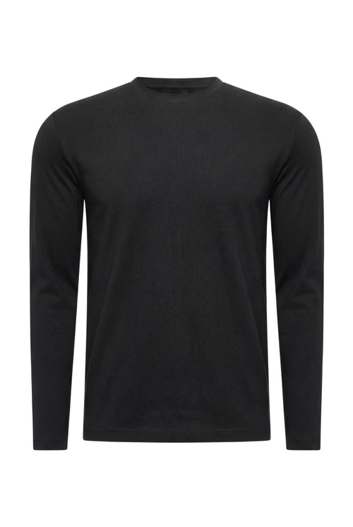 T-SHIRT À MANCHES LONGUES NOIR D'ANILINE