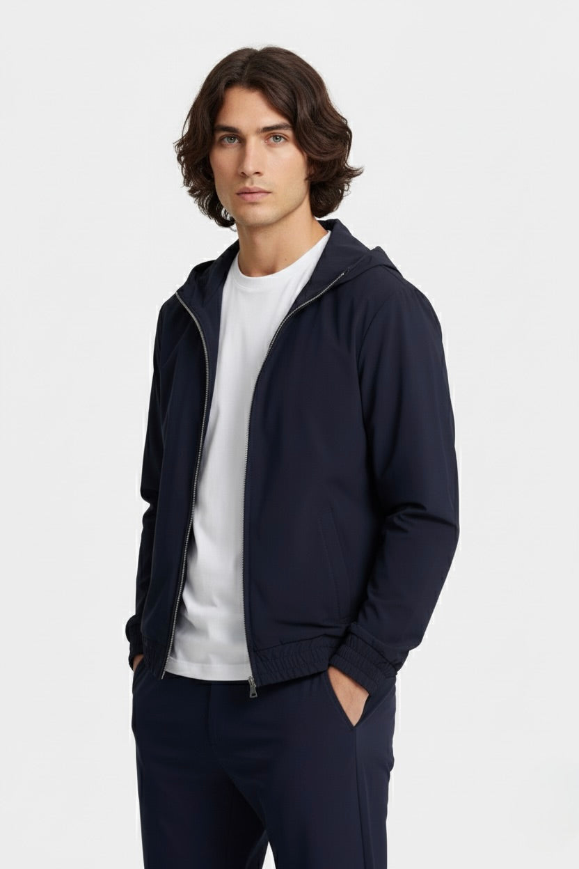 VESTE SIGNATURE À CAPUCHE BLEU NUIT Selvé Paris