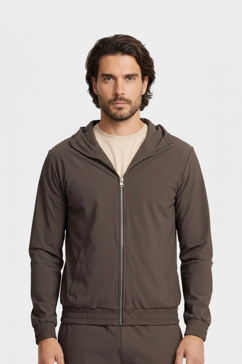 VESTE SIGNATURE À CAPUCHE MARRON Selvé Paris