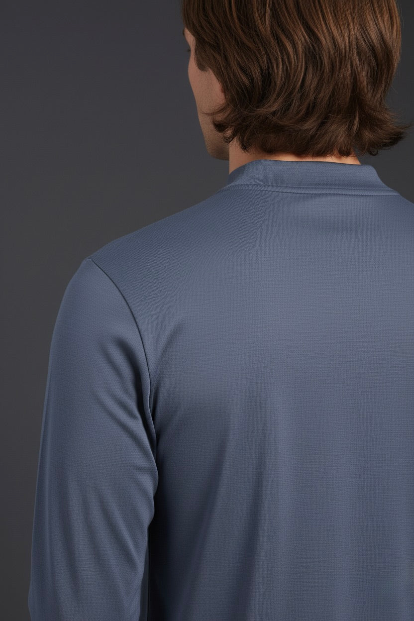 T-SHIRT ESSENTIEL BLEU MINÉRAL MANCHES LONGUES Selvé Paris