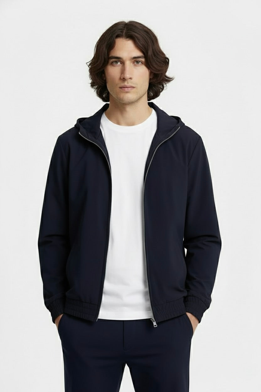 VESTE SIGNATURE À CAPUCHE BLEU NUIT Selvé Paris