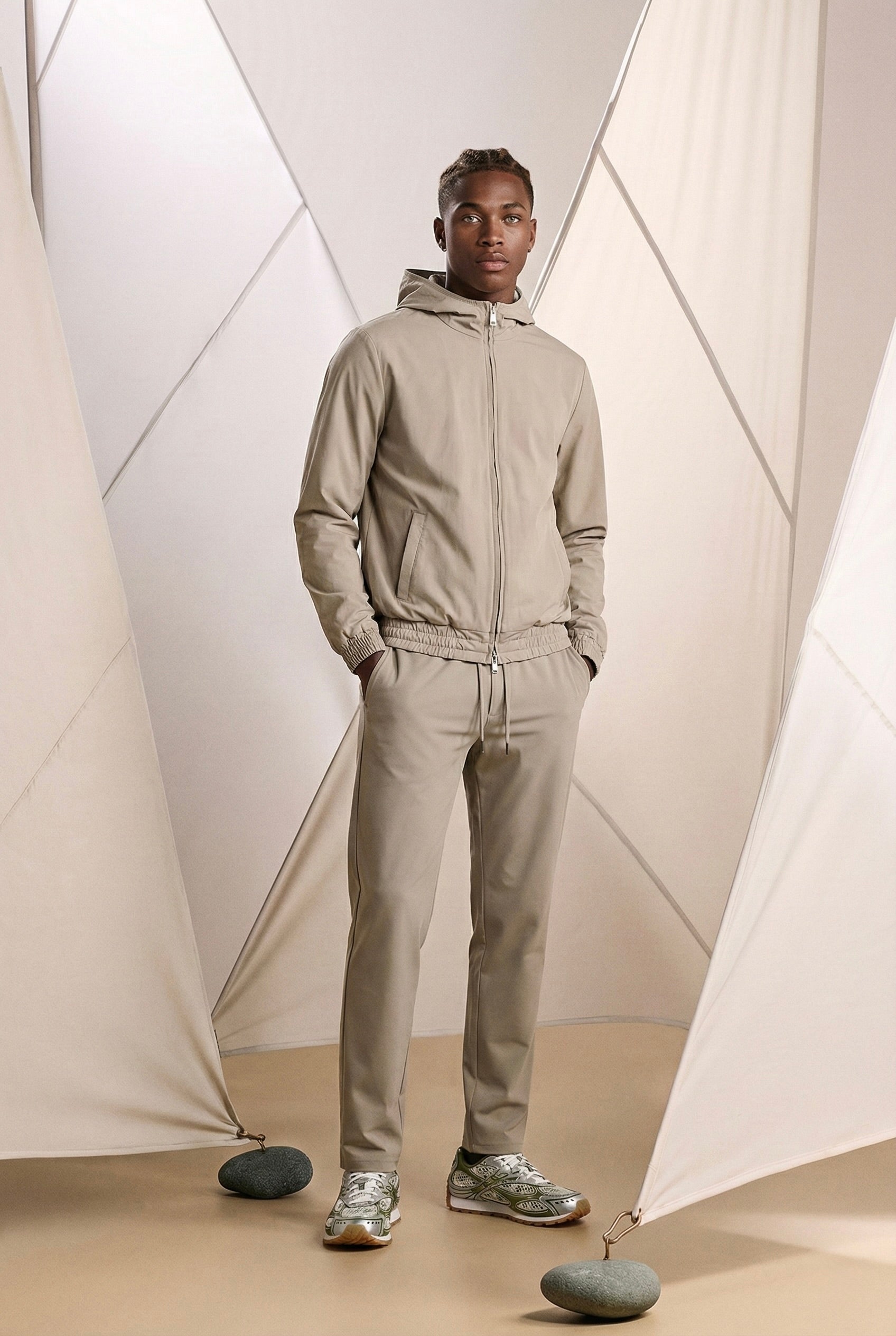 ENSEMBLE SIGNATURE À CAPUCHE SABLE CHAUD Selvé Paris