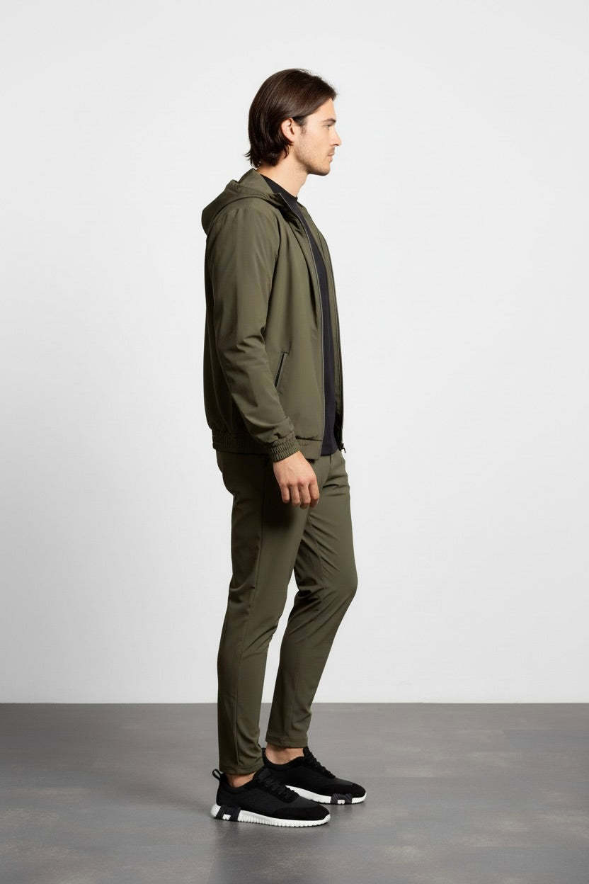 ENSEMBLE SIGNATURE À CAPUCHE VERT PROFOND Selvé Paris