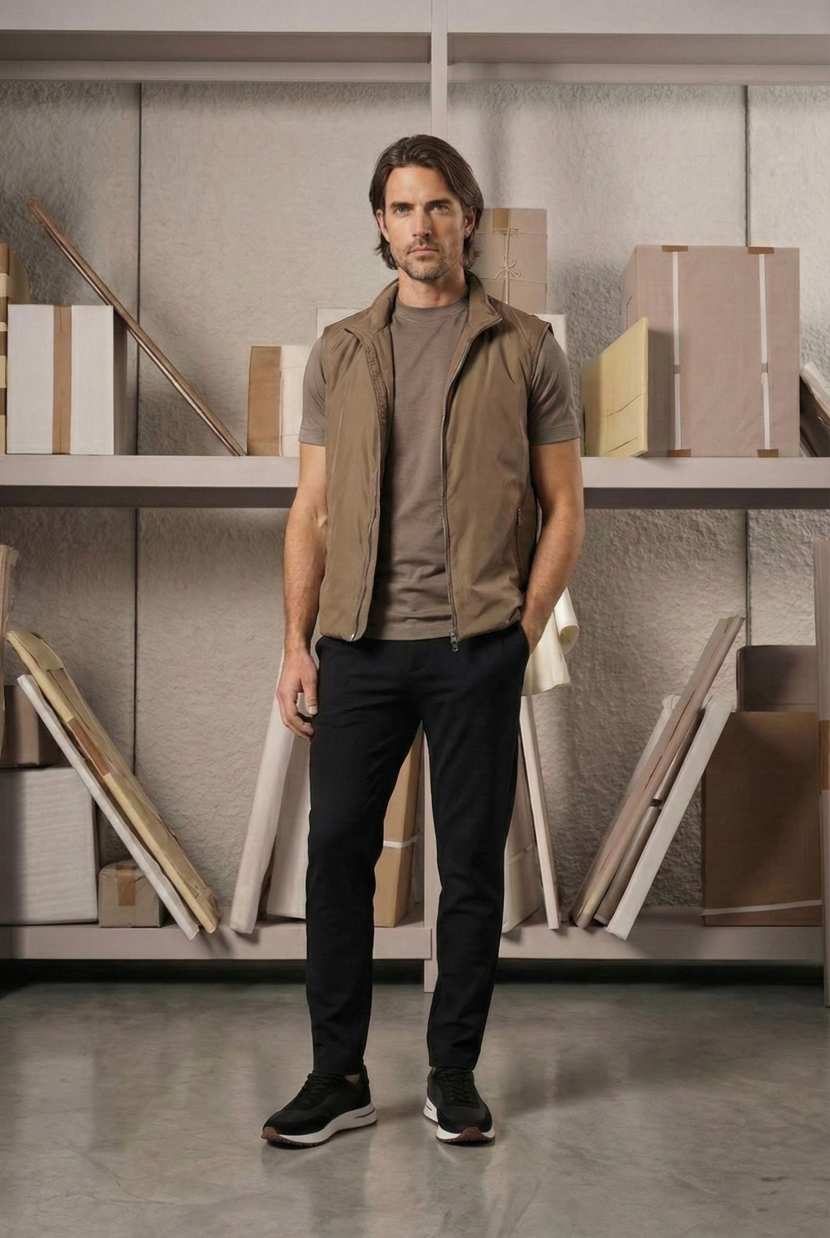 VESTE SANS MANCHE ESSENTIEL MARRON Selvé Paris