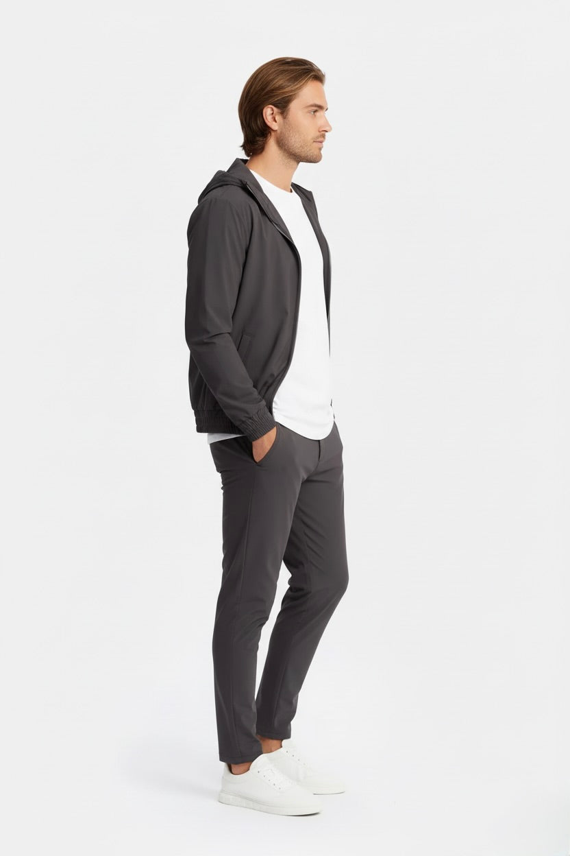 ENSEMBLE SIGNATURE À CAPUCHE GRIS PROFOND - Selvé Paris