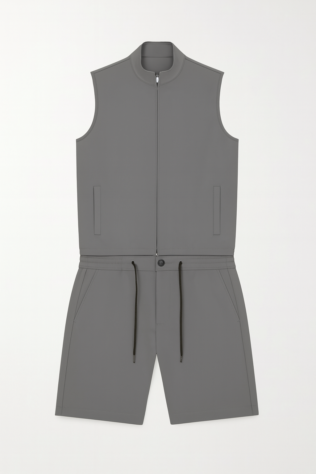 Ensemble Gris – Gilet Sans Manches & Short