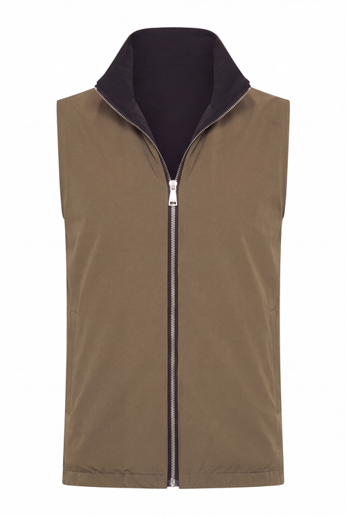 VESTE SANS MANCHE  OLIVE D'ANILINE