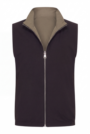 Veste Sans Manche Réversible Olive d'Aniline - côté noir