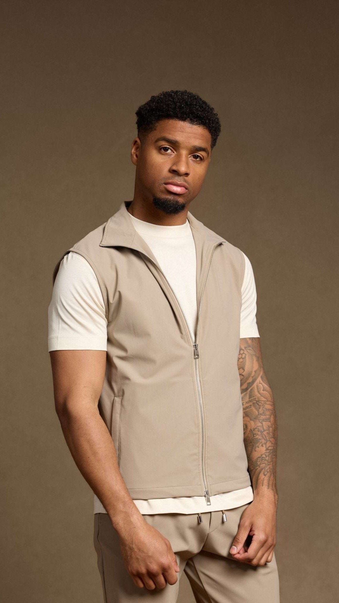 Light Beige Tech Gilet - DIMANO