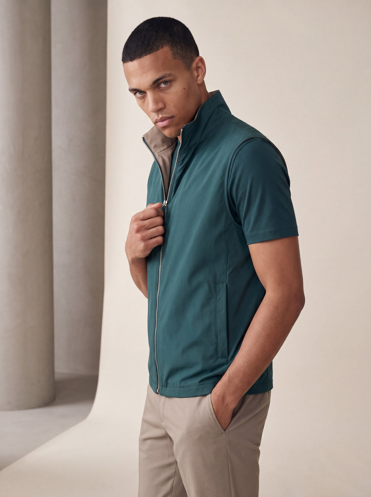 Ensemble Selvé réversible Malachite du Désert porté