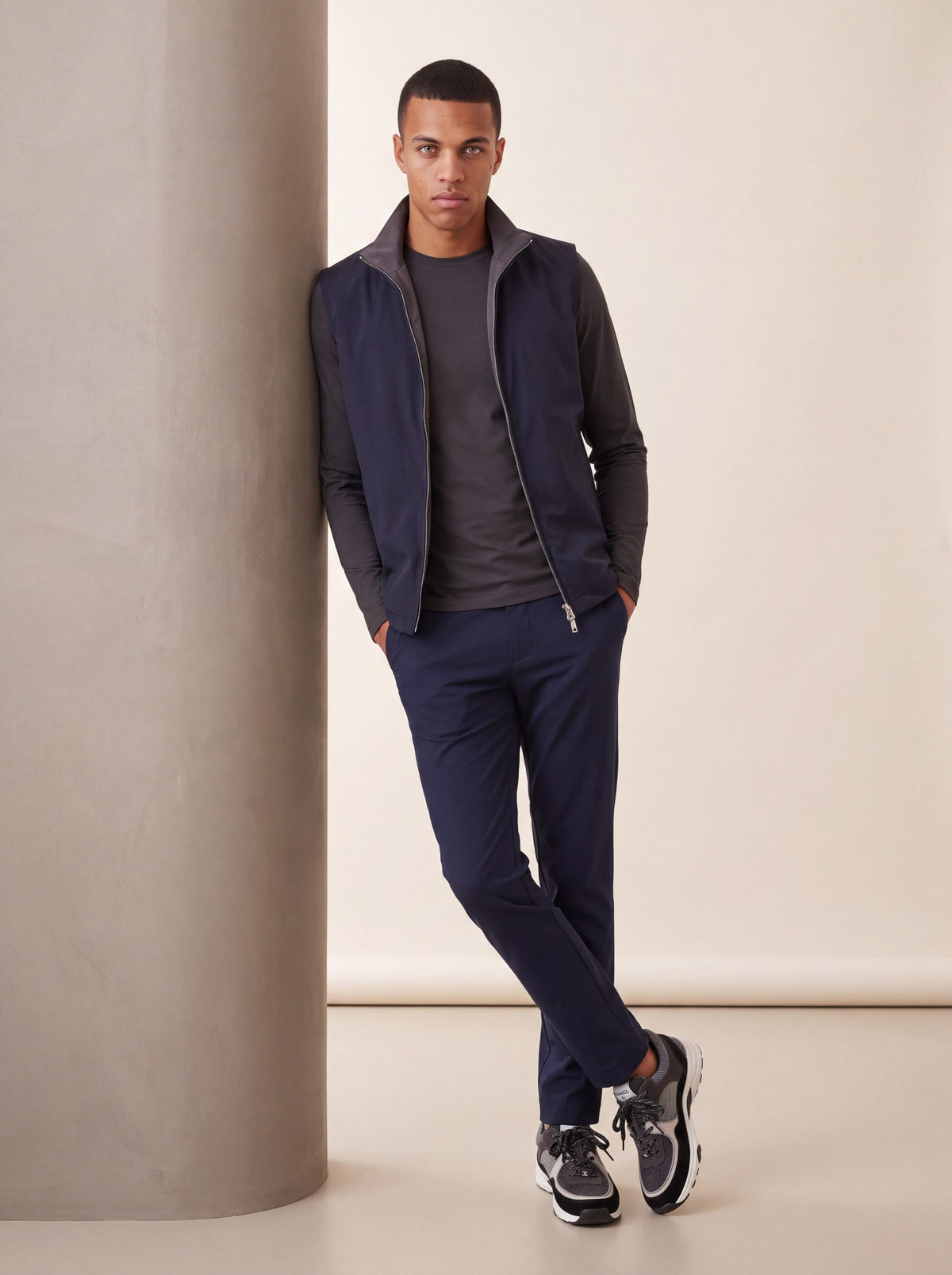 Ensemble Selvé réversible caviar d'azul (t-shirt manches longues) — porté