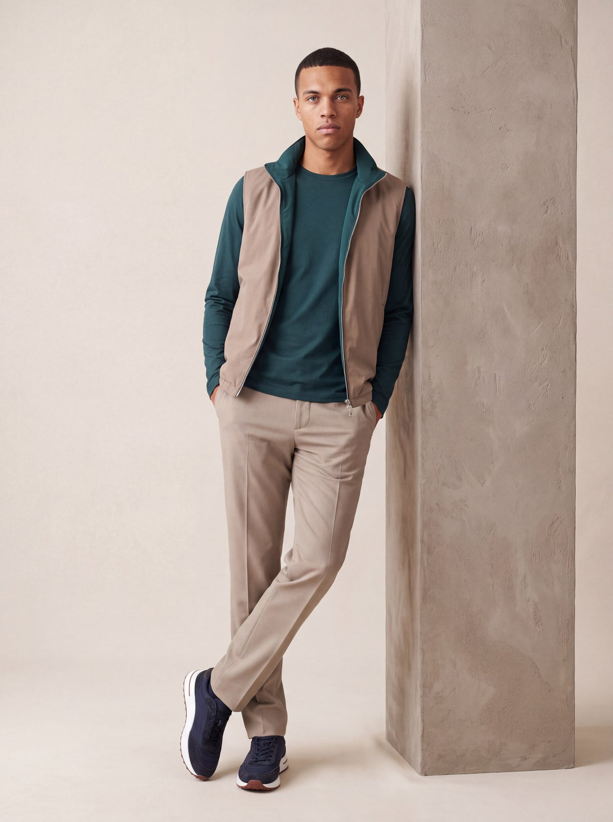 Ensemble Selvé réversible malachite du désert (t-shirt manches longues) — porté