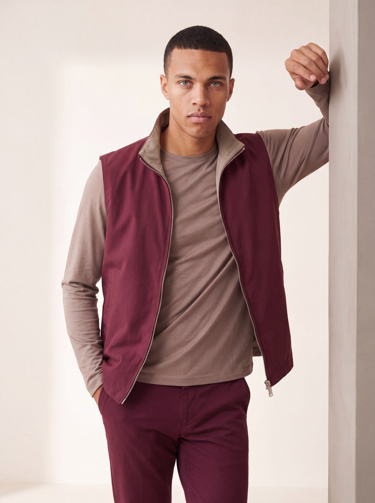 Ensemble Selvé réversible moulin du désert (t-shirt manches longues) — porté