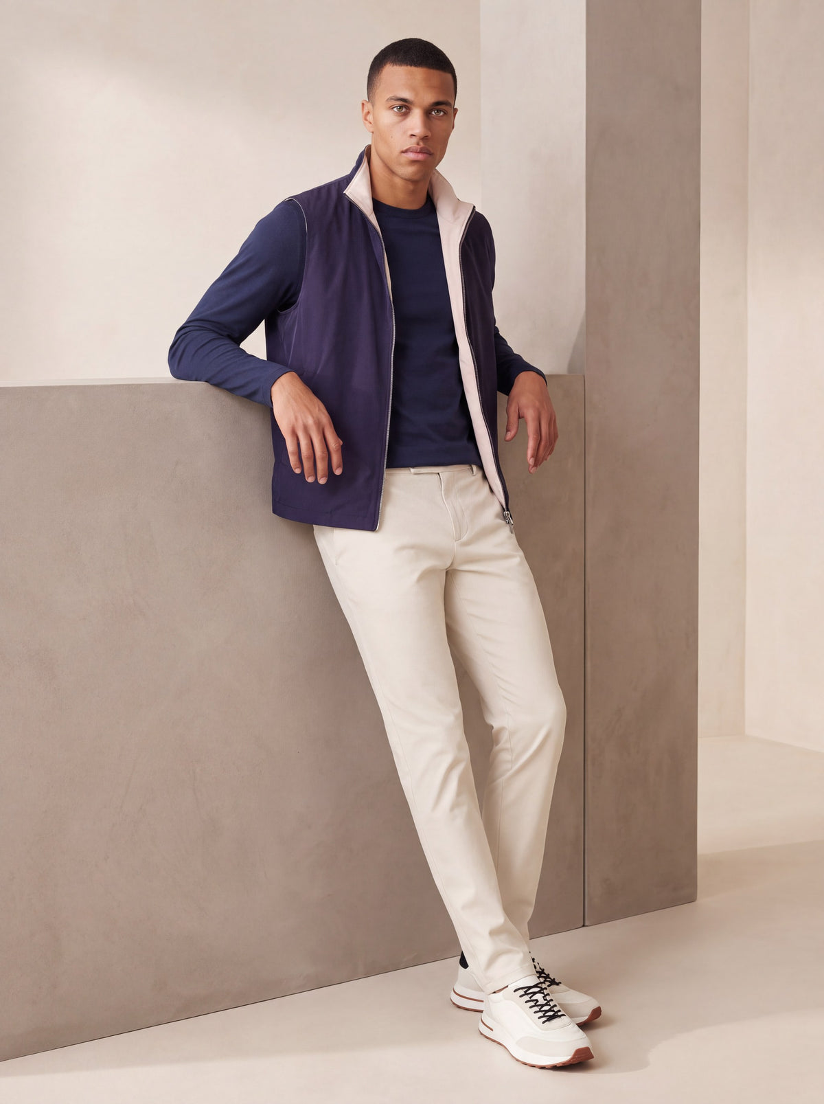 Ensemble Selvé réversible perle d'azul (t-shirt manches longues) — porté
