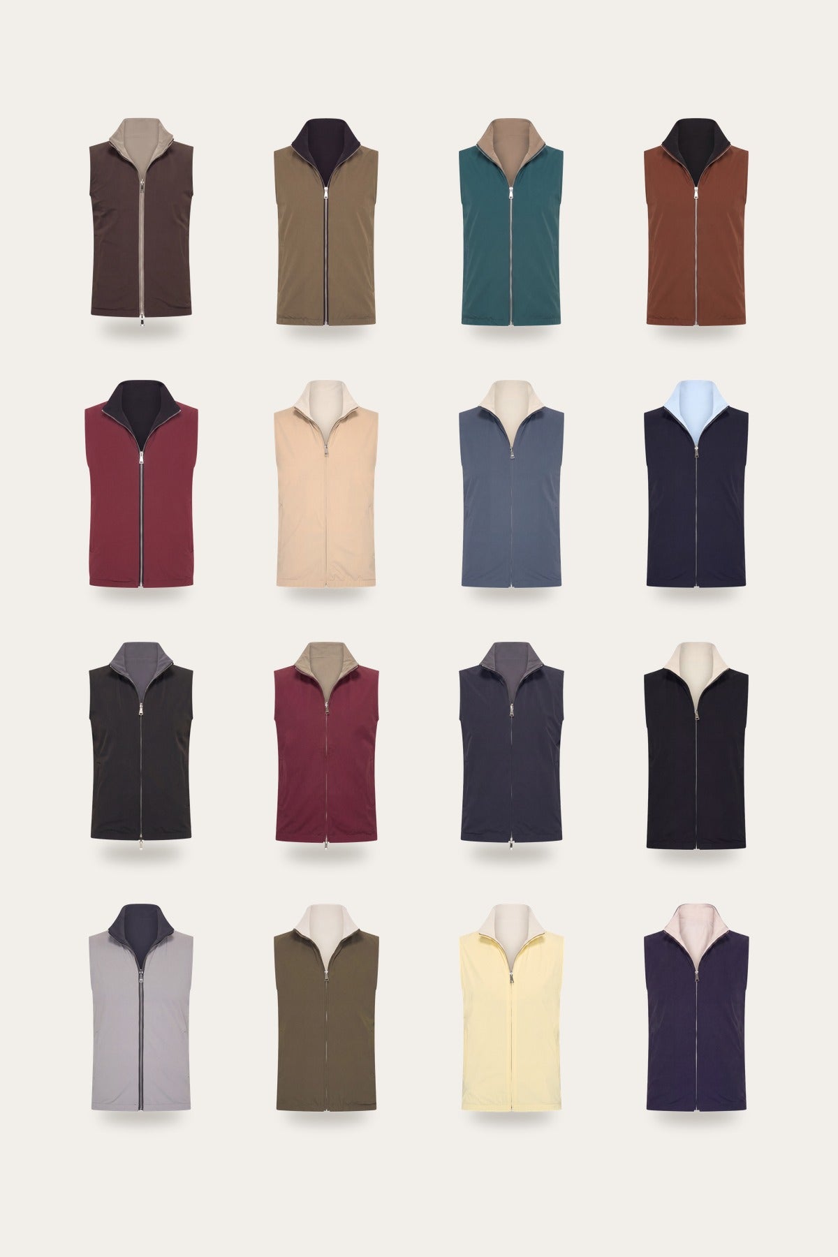 Les vestes sans manches réversibles Selvé, 16 coloris